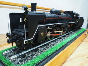 SL蒸気機関車 模型 C571型 1番ゲージ ケース付き ライト点灯 アンティーク レトロ 管理N0114A 