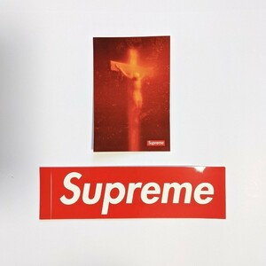 Supreme ステッカー ボックスロゴ Andres Serrano キリスト 2枚セット シュプリーム