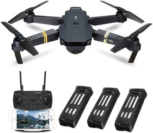 E58 ドローン カメラ付き 小型 720P HD カメラ バッテリー3個 空撮 スマホで操作可 WIFI FPV リアルタイム 高度維持