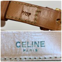 《極美品・超希少》『天下一品』 CELINE ショルダーバッグ ブラゾン金具 トリオンフ マカダム柄 セリーヌ ポシェット ゴールド金具 レザー_画像10