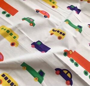 新品★marimekko はぎれ生地 pikku boboo マルチカラー 男の子 入園準備 入学準備 車 ピックブーブー