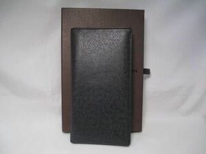Красивый кошелек Louis Vuitton Taiga Длинный кошелек Черный (Aldowise) Держатель для карт Подлинный с коробкой