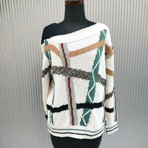 [90s/ hand knitted ] Fitch . Yoshiyuki Konishi FICCE UOMO YOSHIYUKI KONISHI/ Don small west / Vintage / old clothes / hand ../ knitted / sweater 