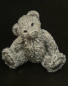 カントリーアーティスト社 純銀彫刻 テディベア オブジェ 英国 ホールマーク 熊 クマ 120g 置物 スターリングシルバー1