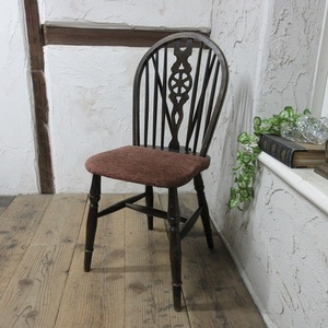 イギリス アンティーク 家具 キッチンチェア ホイールバック 椅子 イス 木製 英国 KITCHENCHAIR 4305dz