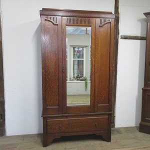  England antique furniture wardrobe hole low b closet locker mirror wooden oak storage Britain ROBE 6342cz
