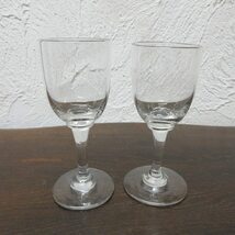 イギリス ヴィンテージ ペア シェリーグラス ワイングラス グラス 2客 キッチン雑貨 英国 glass 1702saz_画像1