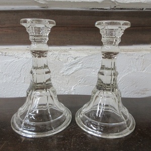 Британская антикварная стеклянная пара свеча подсвечена свеча свеча