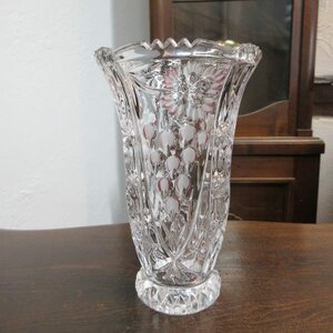イギリス インテリア雑貨 ガラス製 フラワーベース 花瓶 花器 一輪挿し 花柄 置き物 飾り ディスプレイ 英国 glass 1748saz