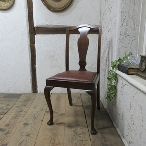 イギリス アンティーク 家具 クイーンアンチェア ダイニングチェア 猫脚 椅子 イス 木製 英国 QUEENANNCHAIR 4488dz