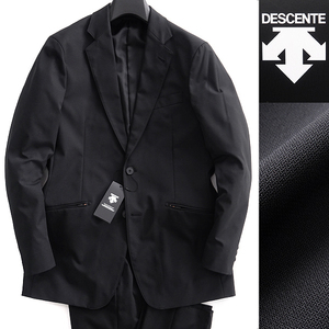 新品 DESCENTE デサント ミニシェブロン ストレッチ セットアップ スーツ A4(S) 黒 【J50032】 高機能 メンズ 秋冬 ビジネス