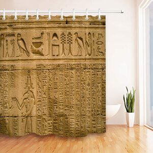  エジプトデザイン☆現代アート☆ヒエログリフ寺 古代エジプトシャンプーカーテン 180*180cm URA262