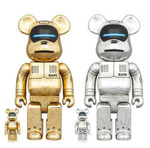 ■新品 正規品 BE@RBRICK SORAYAMA × BABY MILO 100％ & 400％ GOLD Ver./SILVER Ver. 2個セット ベアブリック ソラヤマ BAPE 空山 マイロ