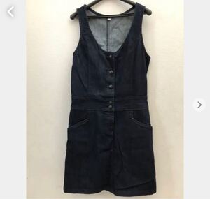 ワンピース UNIQLO M デニムワンピース ジャンパースカート