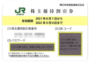 東日本旅客鉄道 株主優待 株主優待割引券(1枚) 有効期限:2022.5.31
