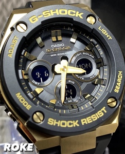 新品 G-SHOCK タフソーラー 腕時計 G-STEEL カシオ Gショック Gスチール CASIO 腕時計 タフソーラー時計 ブラック×ゴールド 多機能腕時計