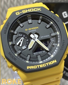 新品 G-SHOCK Gショック ジーショック カシオ CASIO 正規品 腕時計 アナデジ腕時計 多機能腕時計 ウォッチ 八角形フォルム イエロー