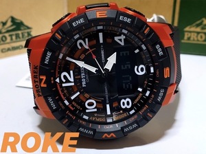 新品 PROTREK プロトレック 腕時計 モバイルリンク機能 カシオ CASIO アナデジ 正規品 腕時計 オレンジ クワッドセンサー