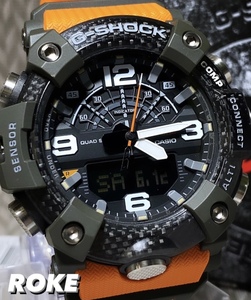 新品 MUDMASTER(マッドマスター)G-SHOCK Gショック ジーショック カシオ CASIO 正規品 腕時計カーボンコアガード構造 Bluetooth オレンジ