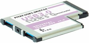 玄人志向 NEXTシリーズ ExpressCard/54接続 USB3.0増設インターフェースカード USB3.0-EC54-P2