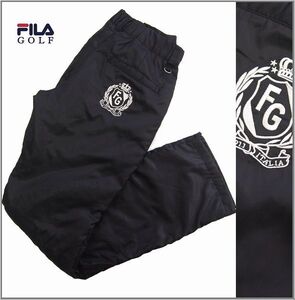 新品 秋冬 FILA GOLF フィラゴルフ 防寒 撥水 ゴルフウェア 中綿パンツ メンズ M ブラック