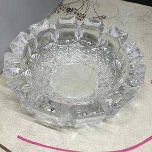 ガラス　透明　灰皿　小物入れ　昭和レトロ　アンティーク　佐々木硝子株式会社　アイガー灰皿