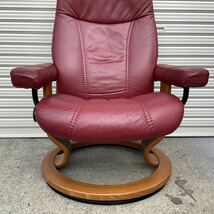 EKORNES エコーネス ディプロマット ストレスレスチェア 本革 / ノルウェー 北欧 家具 高級 革製 リクライニングチェア 美品_画像4