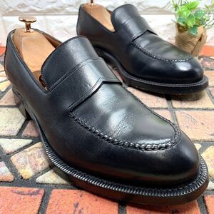 【上位ライン】Ermenegildo Zegna Couture エルメネジルドゼニア クチュール ローファー 革靴 レザー ブラック 黒 26cm EEE メンズ