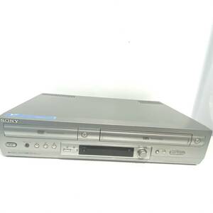 01027Y SONY ソニー DVDプレーヤー＋VHSビデオ一体型デッキ SLV-D505P リモコンなし シルバー 昭和レトロ 映像機器 2003年製