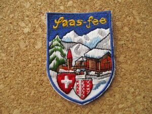 90s スイス Saas-fee ザースフェー 刺繍ワッペン/ドーム山SKIスキー雪山ハイキング旅行スーベニア観光キャンプ登山アルプス氷河