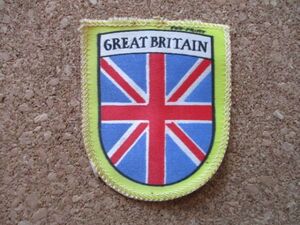 70s グレートブリテン島 GREAT BRITAIN ビンテージ ワッペン/アイルランド島マン島アップリケ紋章パッチ旅行エンブレム土産ユーロROCK