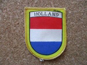 70s オランダ HOLLAND ビンテージ ワッペン/fey-print国旗ヨーロッパ欧州アップリケ紋章パッチ旅行エンブレム土産ユーロ