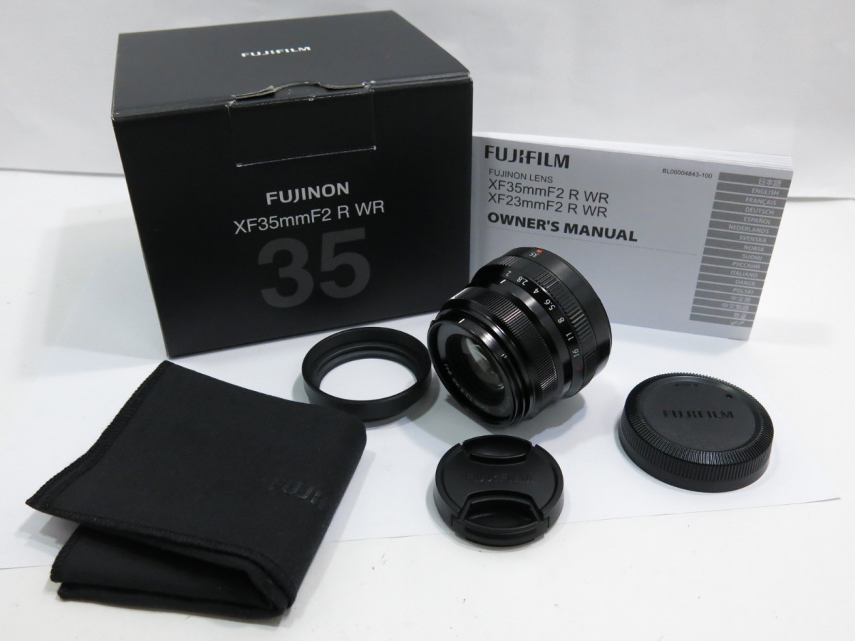 FUJIFILM XF35mm F2 R WR 【元箱 レンズフード付き】 割引卸し売り www