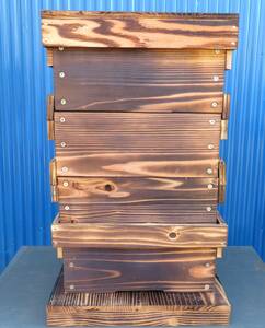 日本蜜蜂（ミツバチ、みつばち）用巣箱杉材 4段