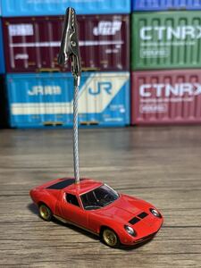 * Lamborghini Miura red memory stand * original processed goods memory clip car miscellaneous goods stationery hand made 