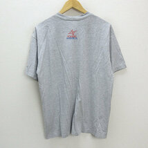 y■90'S USA製■HHヘリーハンセン/HELLY HANSEN フォトプリントTシャツ■灰【メンズM】MENS/9【中古】_画像3