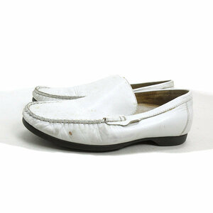 k#[24.5cm] Reagal /REGAL leather Loafer shoes / driving shoes / white /LADIES direction #127[ used ]