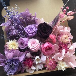 お買得 パープル/ピンク花材セット Rose