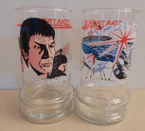 [USA*Star Trek* Star Trek *1984 год Vintage ] осьминог bell * не продается * стакан 2 шт. комплект * высокий стакан * spo k&USSenta- приз 
