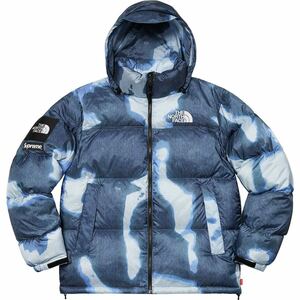 Supreme × The North Face 21AW Week17 Bleached Denim Print Nuptse Jacket Indigo Medium オンライン購入 ヌプシジャケット 青 Mサイズ