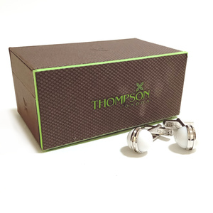 [tsc26] new goods THOMPSON ton pson cuffs cuff links silver × white natural stone lamp body 