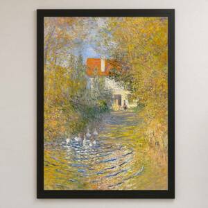 Art hand Auction Claude Monet Oies Peinture Art Brillant Affiche A3 Bar Café Classique Intérieur Paysage Impressionniste France Chef-d'œuvre Automne Feuilles d'Automne, Logement, intérieur, autres