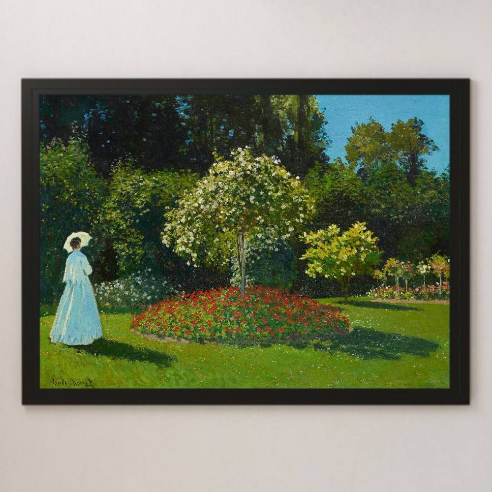 Claude Monet Frau im Garten, Gemälde, Kunst, glänzendes Poster, A3, Bar, Café, klassische Inneneinrichtung, Landschaftsmalerei, Impressionismus, Frankreich, Frau, Gemälde, Frau mit Sonnenschirm, Garten, Residenz, Innere, Andere