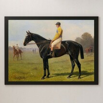 エミル・フォルカース『馬と騎手』絵画 アート 光沢 ポスター A3 バー カフェ クラシック インテリア 乗馬 競馬 競走馬 馬術 ジョッキー_画像1