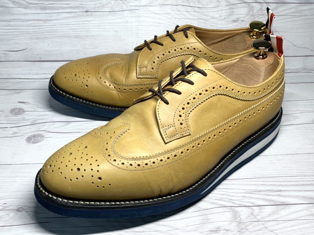 トムブラウンthombrownシューズ8ウイングチップGUCCIバレンシアガ26 THOM BROWNE WING TIP FLAT トムブラウン 39サイズ