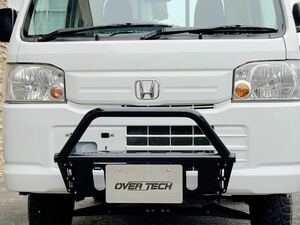 軽トラ、軽バン　プッシュバー 車種専用ステー付き　キャリィ、エブリイ、アクティ他 オーバーテックtype３限定品