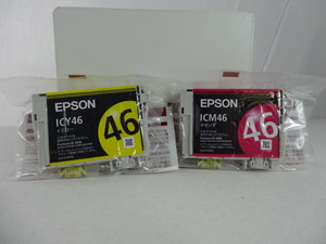 ★未使用 EPSON 純正 ICY46イエロー ICM46マゼンタ インク プリンター 期限不明 送料180円