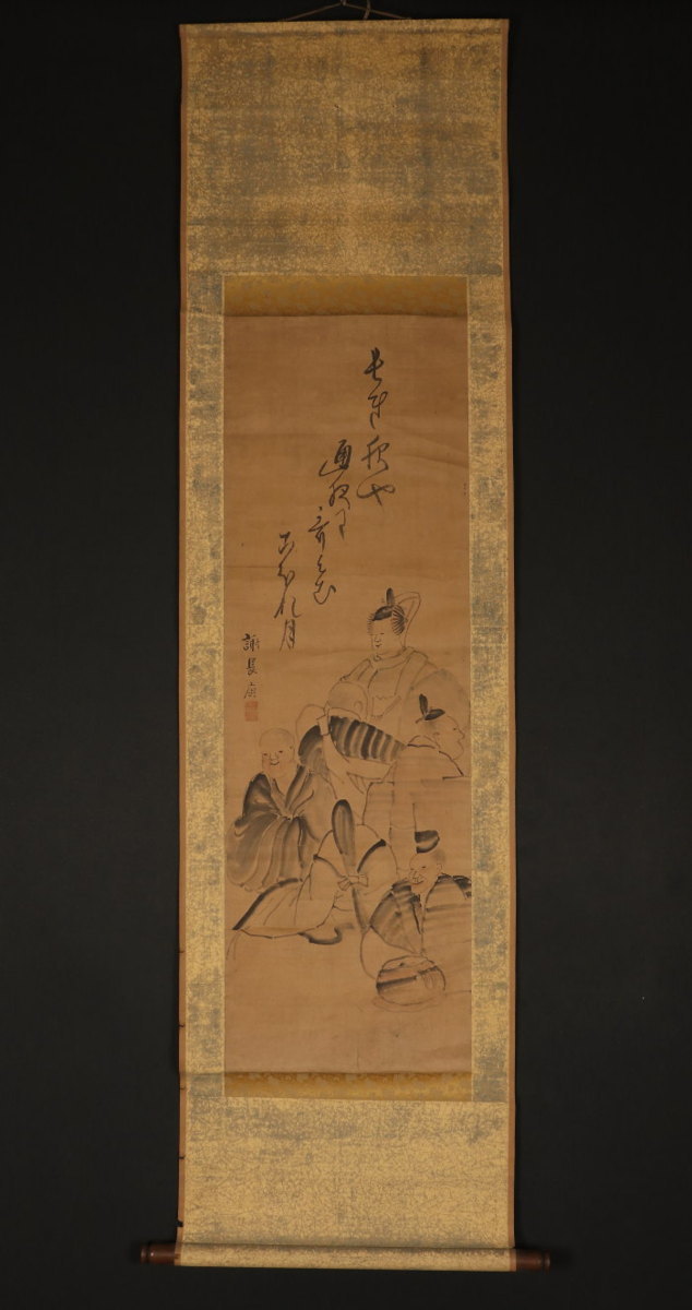 人気ブランドの新作 【模写】 掛軸 与謝蕪村 人物 桐箱付き 掛け軸