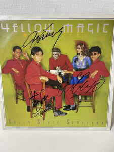*YMO автограф автограф Sakamoto Ryuichi Hosono Haruomi Takahashi Yukihiro LP запись редкий * желтый * Magic *o-ke -тактный la
