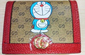 超稀少【GUCCI×ドラえもん】新品未使用 折り財布Doraemon ドラえもん 青いドラえもん 牛柄 正規品 GGウォレット カード入れ コインケース